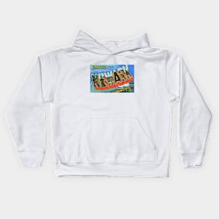 Greetings from Newark, Ohio - Vintage Large Letter Postcard Kids Hoodie